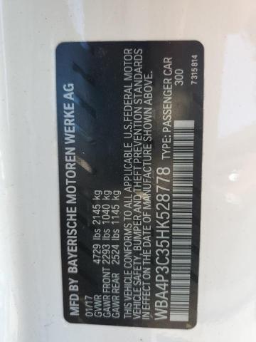 WBA4P3C35HK528778 - 2017 BMW 440XI WHITE photo 12