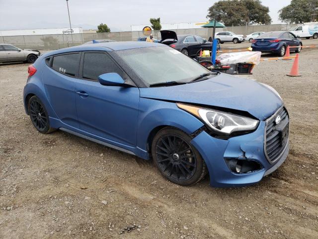 KMHTC6AE2GU257807 - 2016 HYUNDAI VELOSTER TURBO BLUE photo 4