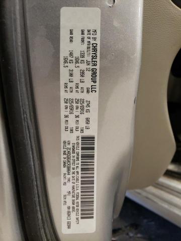 2C4RDGBG0CR380644 - 2012 DODGE GRAND CARA SE SILVER photo 12