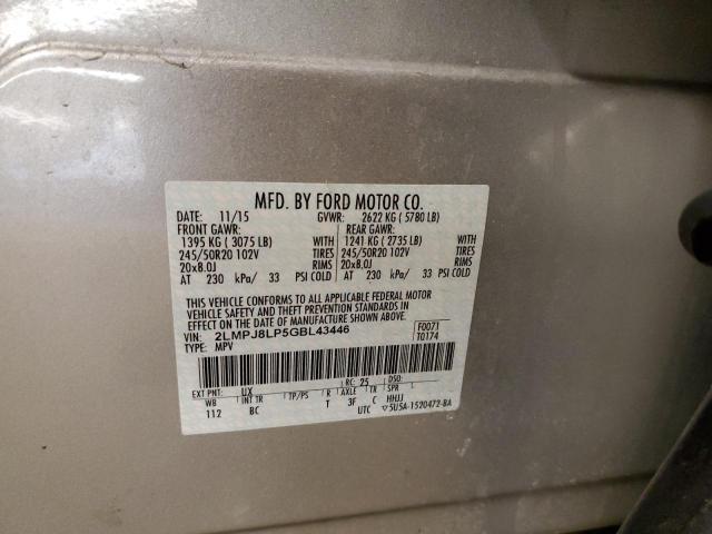 2LMPJ8LP5GBL43446 - 2016 LINCOLN MKX RESERVE Gümüş foto 12