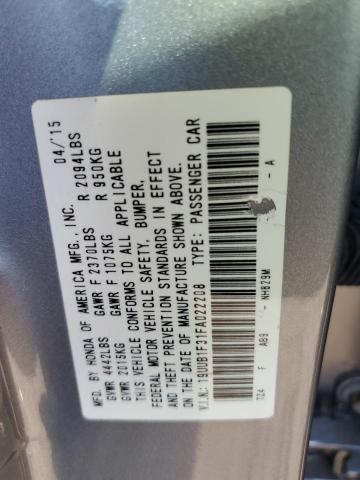 19UUB1F31FA022208 - 2015 ACURA TLX SILVER photo 12