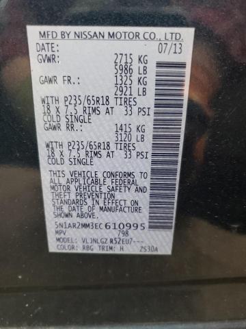 5N1AR2MM3EC610995 - 2014 NISSAN PATHFINDER S 蓝色 照片 14