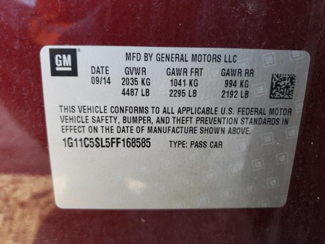 1G11C5SL5FF168585 - 2015 CHEVROLET MALIBU 1LT 勃艮第红 照片 12