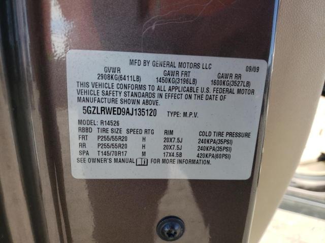 5GZLRWED9AJ135120 - 2010 SATURN OUTLOOK XR BROWN photo 13