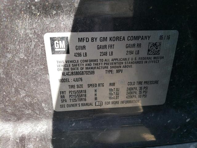 KL4CJBSB0GB702509 - 2016 BUICK ENCORE CONVENIENCE 灰色 照片 13