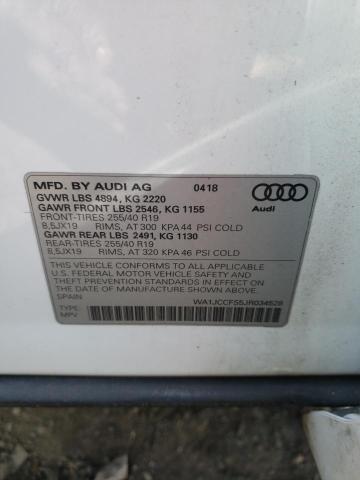 WA1JCCFS5JR034528 - 2018 AUDI Q3 PREMIUM PLUS WHITE photo 12