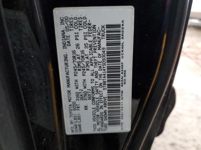 5TBBT4414YS093049 - 2000 TOYOTA TUNDRA ACCESS CAB 黑色 照片 12