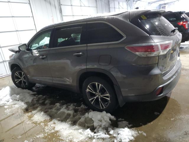 5TDJKRFH5GS273202 - 2016 TOYOTA HIGHLANDER XLE GRAY photo 2