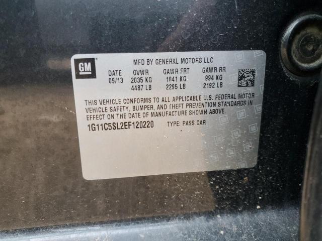 1G11C5SL2EF120220 - 2014 CHEVROLET MALIBU 1LT CHARCOAL photo 13