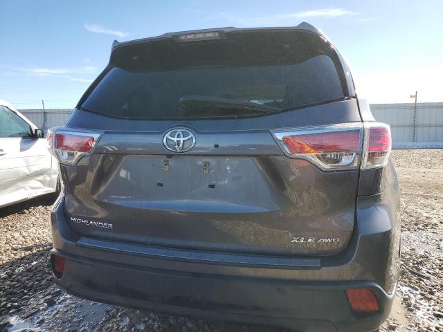 5TDJKRFH6GS506052 - 2016 TOYOTA HIGHLANDER XLE GRAY photo 6