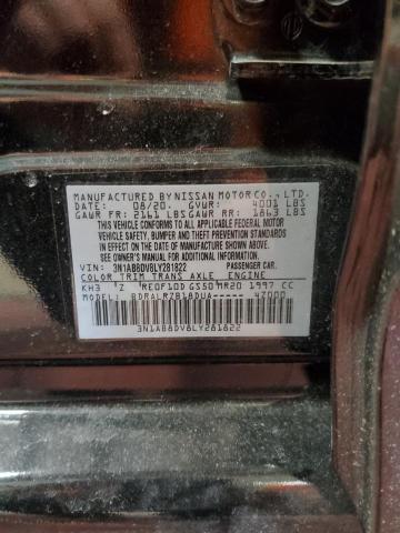 3N1AB8DV8LY281822 - 2020 NISSAN SENTRA SR BLACK photo 12