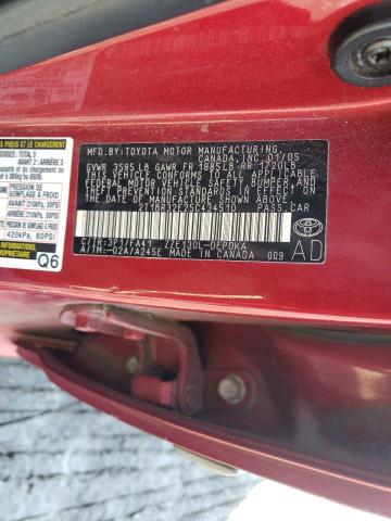 2T1BR32E25C434510 - 2005 TOYOTA COROLLA CE RED photo 12