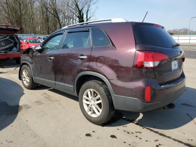 5XYKT3A64FG632085 - 2015 KIA SORENTO LX BURGUNDY photo 2