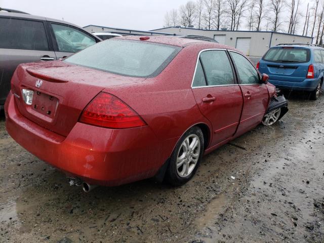 1HGCM56847A204267 - 2007 HONDA ACCORD EX RED photo 3