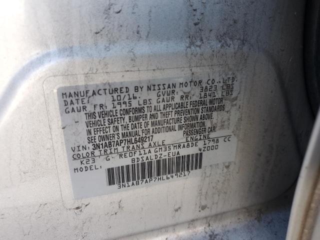 3N1AB7AP7HL649217 - 2017 NISSAN SENTRA S SILVER photo 12