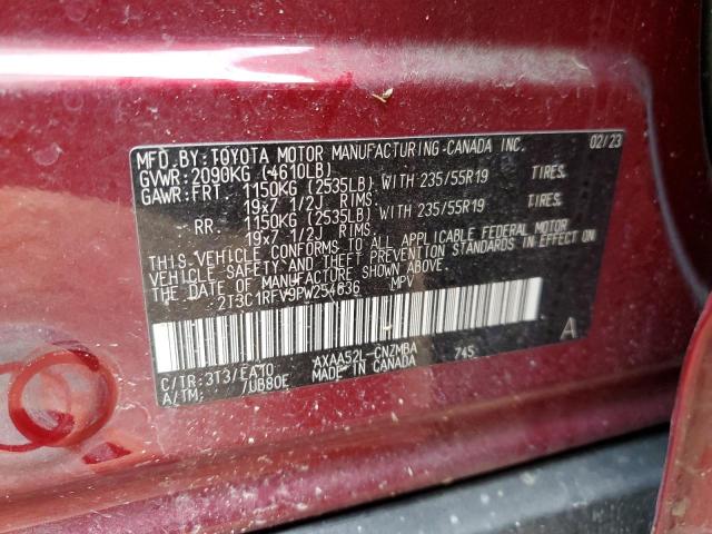 2T3C1RFV9PW254636 - 2023 TOYOTA RAV4 XLE PREMIUM RED photo 13