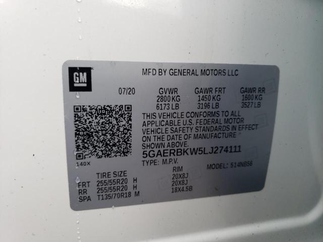 5GAERBKW5LJ274111 - 2020 BUICK ENCLAVE ESSENCE 白色 照片 14