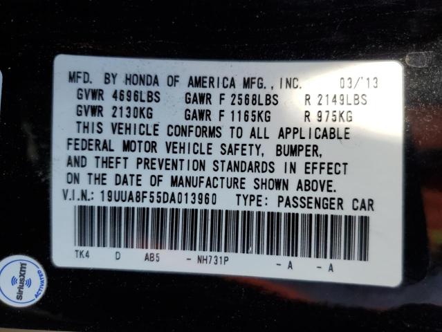 19UUA8F55DA013960 - 2013 ACURA TL TECH BLACK photo 12