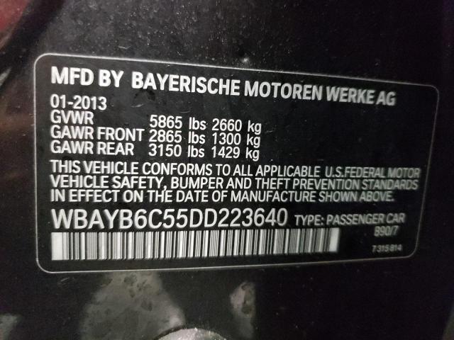 WBAYB6C55DD223640 - 2013 BMW 750 XI CHARCOAL photo 12