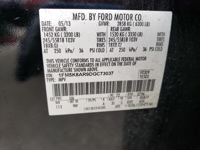 1FM5K8AR9DGC73037 - 2013 FORD EXPLORER POLICE INTERCEPTOR BLACK photo 14