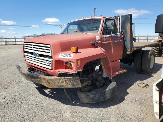 1FDXK74P9NVA16941 - 1992 FORD F700 F RED photo 2