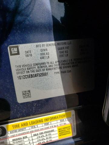 1G1ZC5EB0AF325681 - 2010 CHEVROLET MALIBU 1LT BLUE photo 12