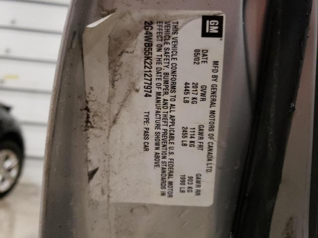 2G4WB55K221277974 - 2002 BUICK REGAL LS 灰色 照片 12