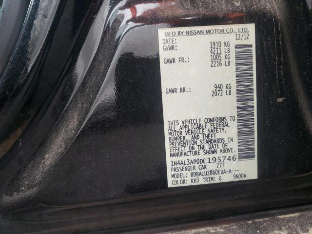 1N4AL3AP0DC195746 - 2013 NISSAN ALTIMA 2.5 Черный фото 12