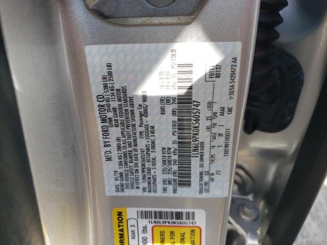 1LN6L9PK0K5605747 - 2019 LINCOLN CONTINENTA SILVER photo 12