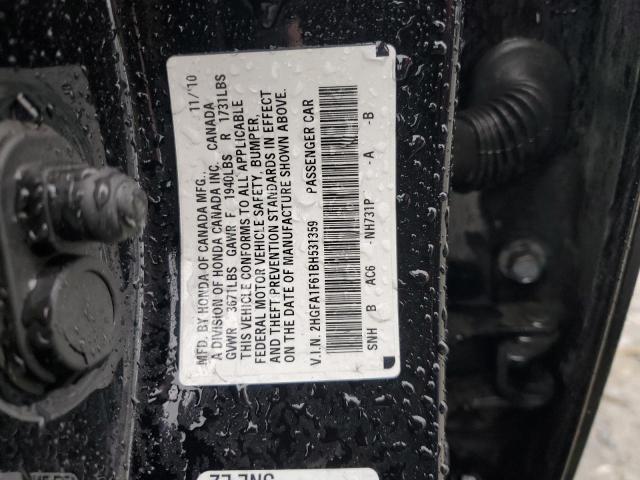 2HGFA1F61BH531359 - 2011 HONDA CIVIC LX-S Սև լուսանկար 13