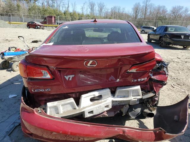 JTHBF5C29A5126796 - 2010 LEXUS IS 250 BURGUNDY photo 6