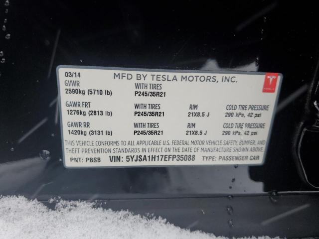 5YJSA1H17EFP35088 - 2014 TESLA MODEL S BLACK photo 13