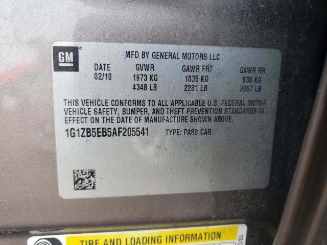 1G1ZB5EB5AF205541 - 2010 CHEVROLET MALIBU LS1 LS Қоңыр фото 12