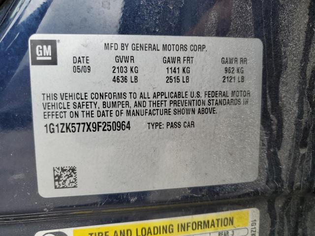 1G1ZK577X9F250964 - 2009 CHEVROLET MALIBU LTZ Bleu photo 12