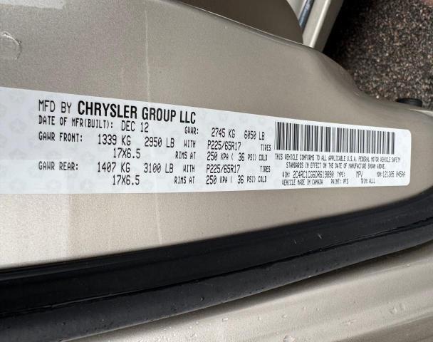 2C4RC1CG6DR619890 - 2013 CHRYSLER TOWN & COU TOURING L GOLD photo 10