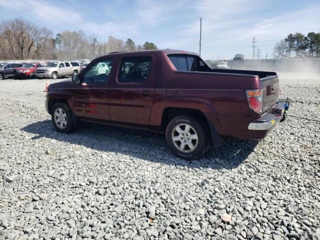 2HJYK16567H528942 - 2007 HONDA RIDGELINE RTL BURGUNDY photo 2