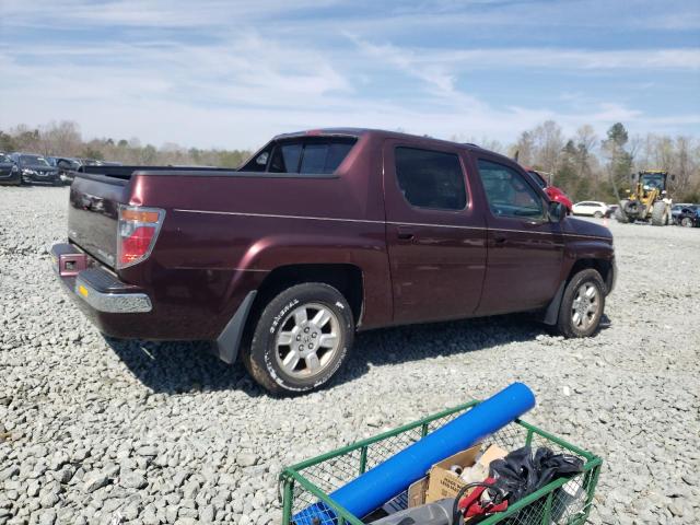 2HJYK16567H528942 - 2007 HONDA RIDGELINE RTL BURGUNDY photo 3