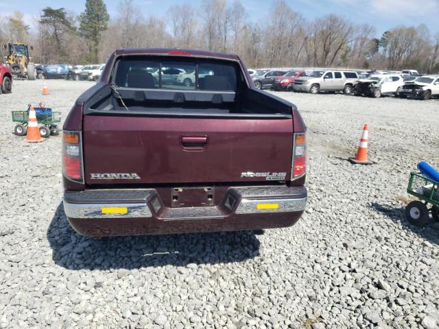 2HJYK16567H528942 - 2007 HONDA RIDGELINE RTL BURGUNDY photo 6