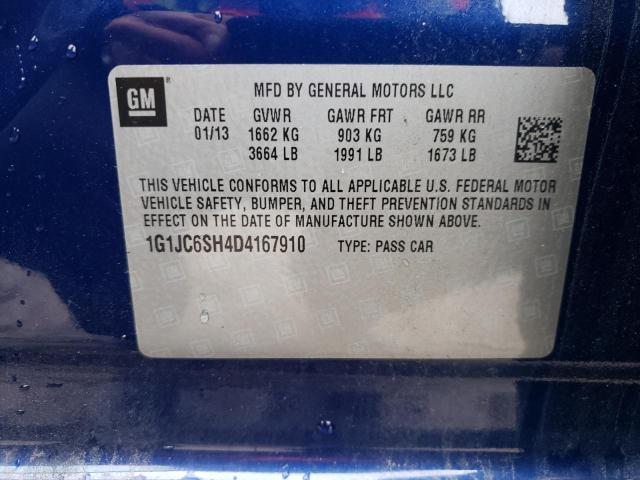 1G1JC6SH4D4167910 - 2013 CHEVROLET SONIC LT BLUE photo 12