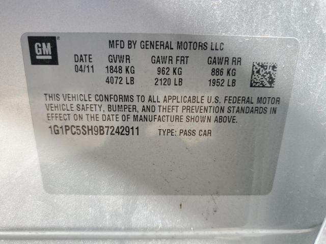 1G1PC5SH9B7242911 - 2011 CHEVROLET CRUZE LS SILVER photo 12