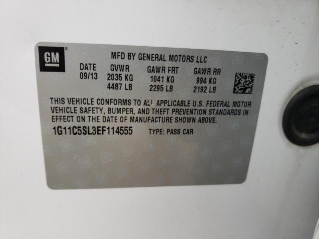 1G11C5SL3EF114555 - 2014 CHEVROLET MALIBU 1LT 白色 照片 12