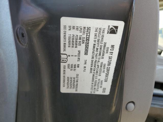 5GZCZ33D35S859550 - 2005 SATURN VUE GRAY photo 12