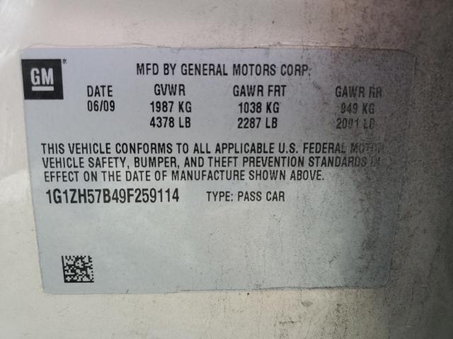 1G1ZH57B49F259114 - 2009 CHEVROLET MALIBU 1LT 米色 照片 12