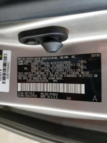 5TDZA23C85S304526 - 2005 TOYOTA SIENNA CE SILVER photo 12