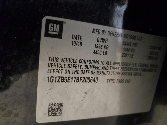 1G1ZB5E17BF203640 - 2011 CHEVROLET MALIBU LS CHARCOAL photo 13