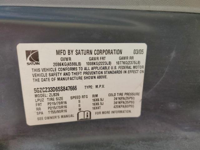 5GZCZ33D65S847666 - 2005 SATURN VUE SILVER photo 14