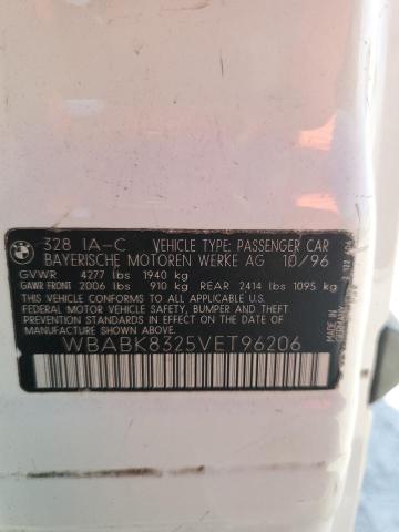 WBABK8325VET96206 - 1997 BMW 3 SERIES IC AUTOMATIC WHITE photo 12