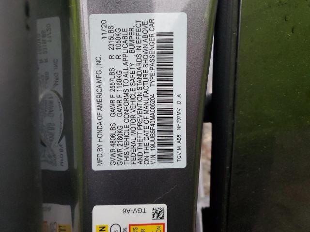 19UUB5F40MA005204 - 2021 ACURA TLX TECHNOLOGY GRAY photo 13