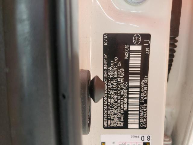 NMTKHMBX8KR075434 - 2019 TOYOTA C-HR XLE WHITE photo 12