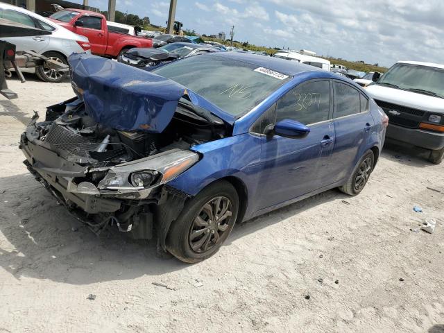 3KPFK4A73JE264619 - 2018 KIA FORTE LX BLUE photo 1